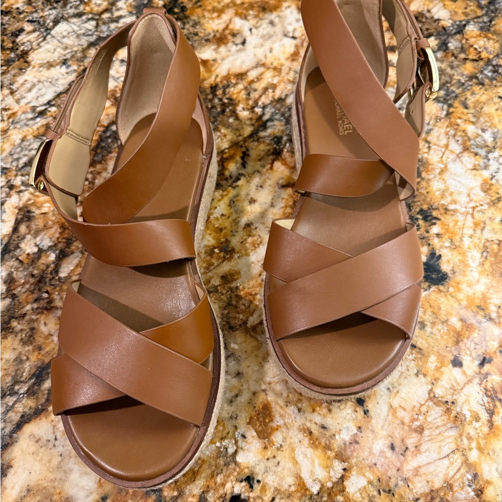 Michael Kors Tan Leather Sandals